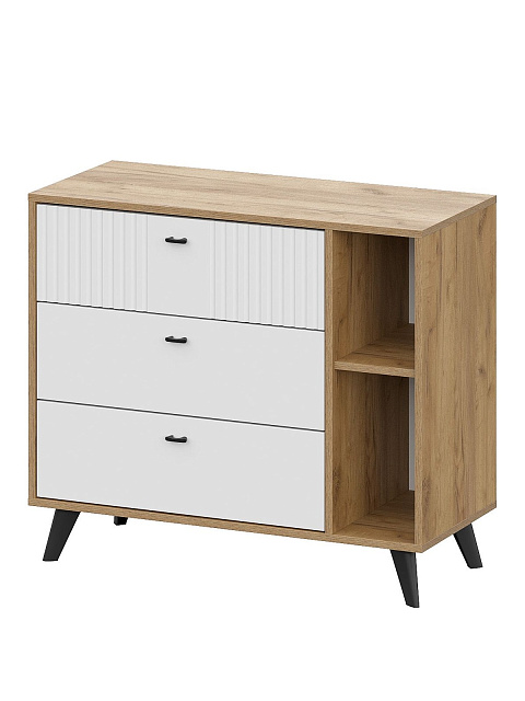 Комод «Милан» 3я, дуб золотой/белый матовый. Фото 1