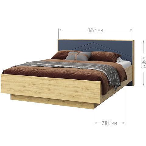 Спальня «Тиана» КМК 0967, дуб наварра/синий матовый. Фото 6