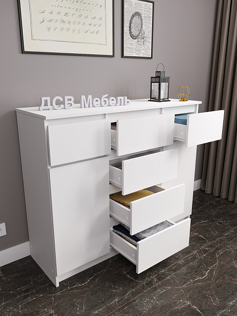 Комод Мори МК 1200.4, Белый. Фото 3