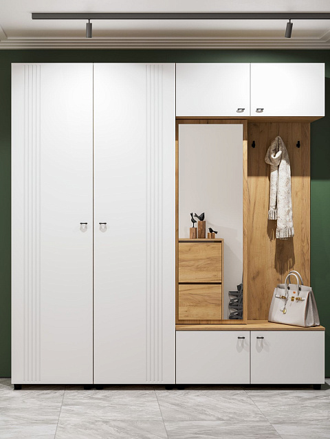 Прихожая «Милан-2», дуб золотой/белый. Фото 3