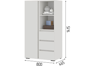 Шкаф «Хелен» ШК-03 с ящиками, белый от магазина Мебельный дом