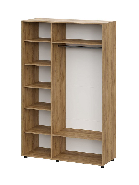 Шкаф «Милан» 3д, дуб золотой/белый матовый. Фото 2