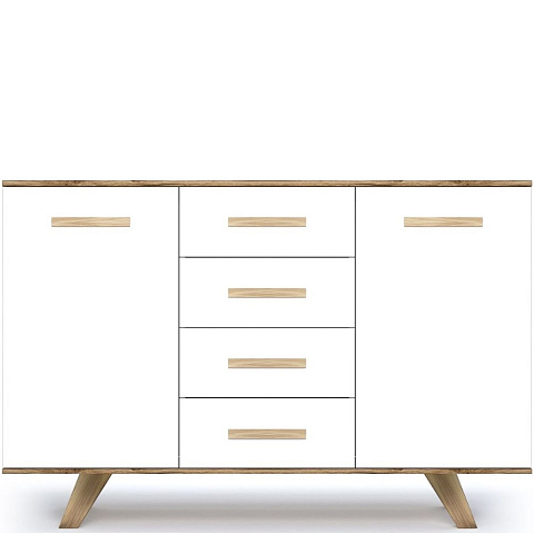 Комод Вега Скандинавия 135, белый глянец. Фото 2