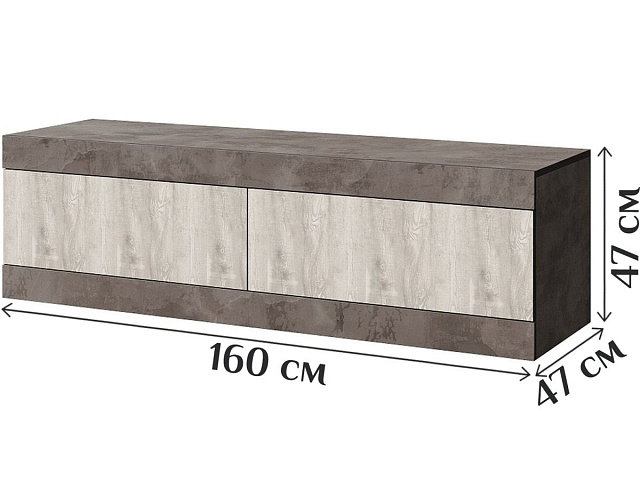 Тумба «Лондон 1600» КМК 0467.2, Оникс/битон пайн светлый. Фото 4