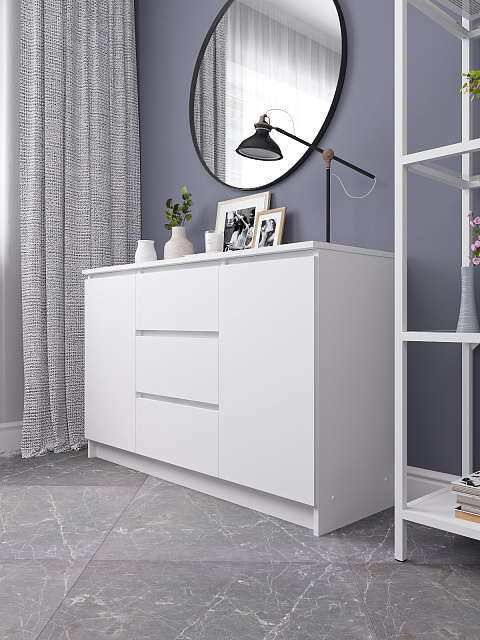 Комод Мори МК 1200.3, Белый. Фото 3