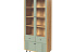 Шкаф с витриной Вега Саксония 84, серо-зеленый. Фото 1