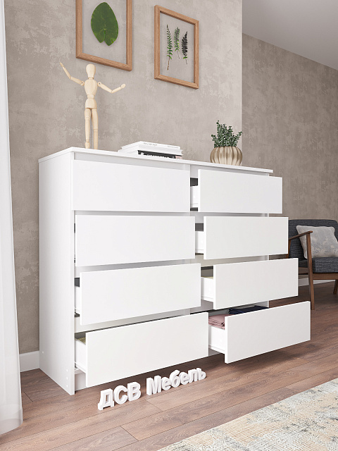 Комод Мори МК 1200.8, Белый. Фото 3