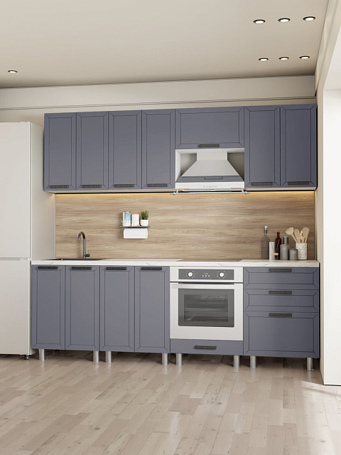 Кухонный гарнитур «Лилия» 2,4м, сталь. Фото 2