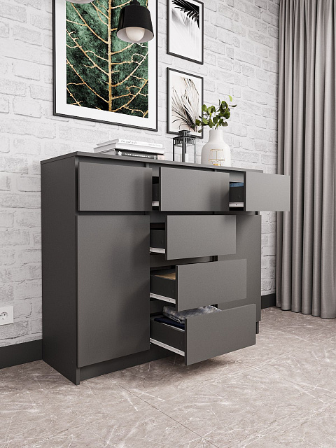 Комод Мори МК 1200.4, Графит. Фото 4