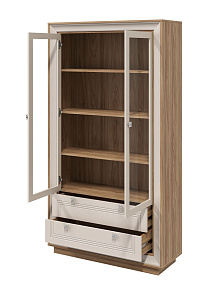 Шкаф с витриной «Прато» 2дв, вяз/газания матовый от магазина Мебельный дом