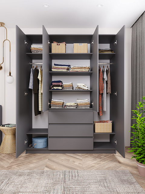 Шкаф Мори МШ 1600.1, Графит. Фото 2