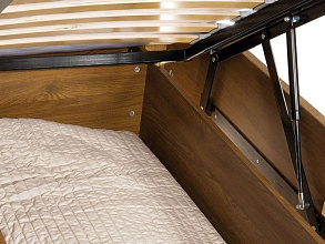 Кровать с подъемным стеллажом и ящиком для белья «VELVET» 140x200 от магазина Мебельный дом
