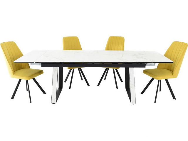 Стол «Monaco» Quadro, Calacata vaglioro, каркас черный. Фото 12