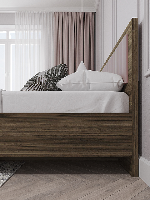 Кровать Роза 140x200см, пудра скин. Фото 3