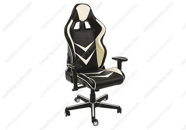 Компьютерное кресло Racer черное / бежевое. Фото 1