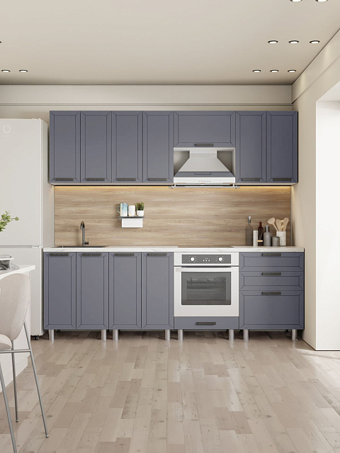 Кухонный гарнитур «Лилия» 2,4м, сталь. Фото 1