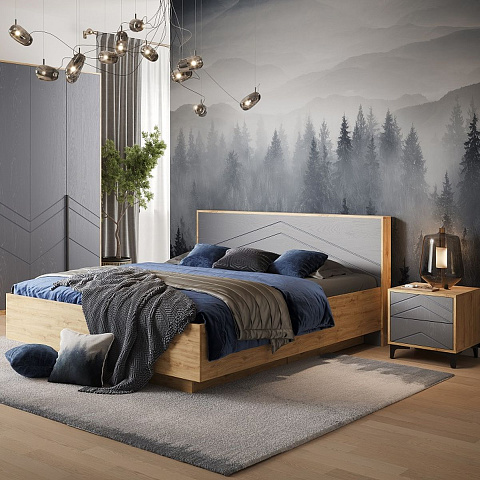 Спальня «Тиана» КМК 0967, дуб наварра/графит. Фото 1