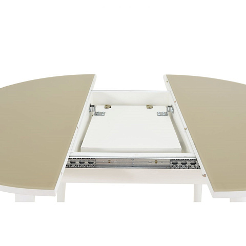 Стол «Ривьера» круг стекло капучино, белый прямые. Фото 4