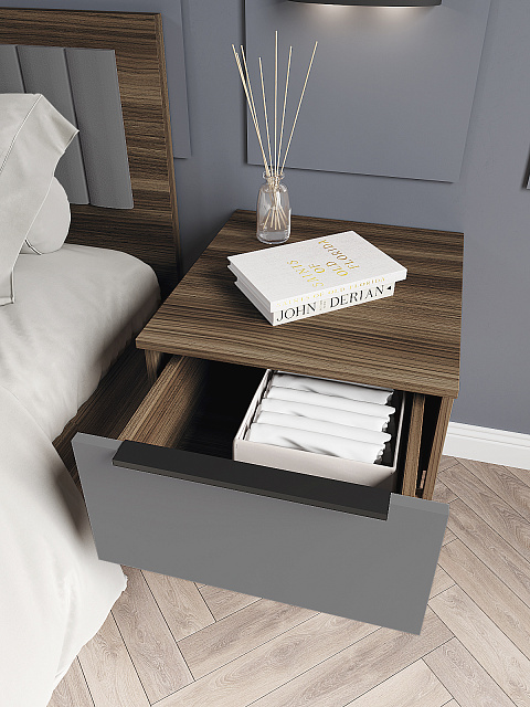 Тумба Роза 450 Ройс, графит скин. Фото 4