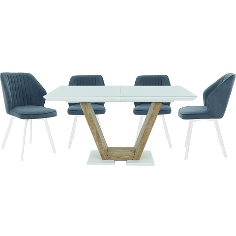 Обеденная группа (Стол Торонто и 4 стула Вермут), синий. Фото 1