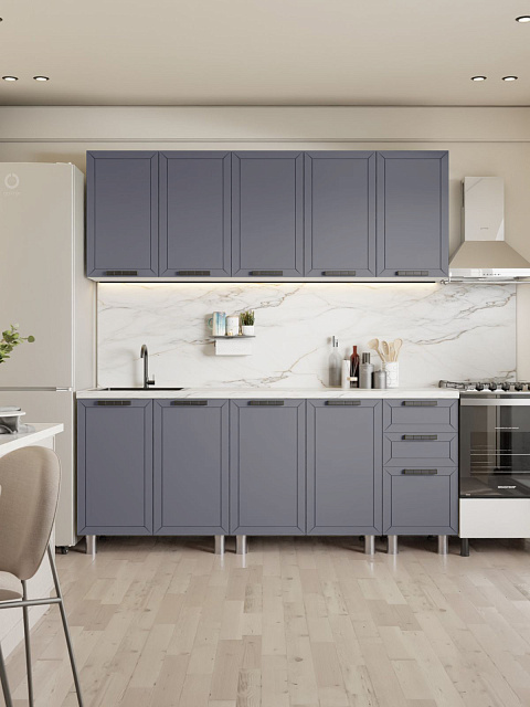 Кухонный гарнитур «Лилия» 2,0м, сталь. Фото 1