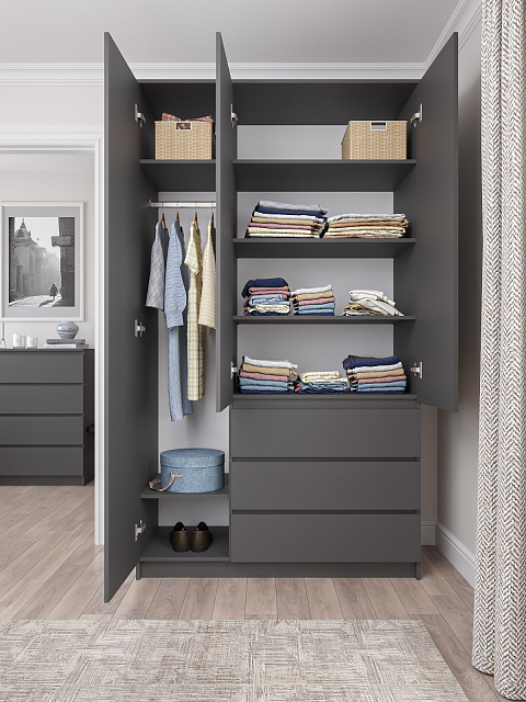 Шкаф Мори МШ 1200.1, Графит. Фото 2