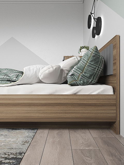 Кровать Роза 90x200см, графит скин. Фото 5