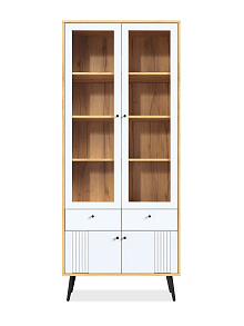 Шкаф с витриной Вега Саксония 84, белый матовый от магазина Мебельный дом