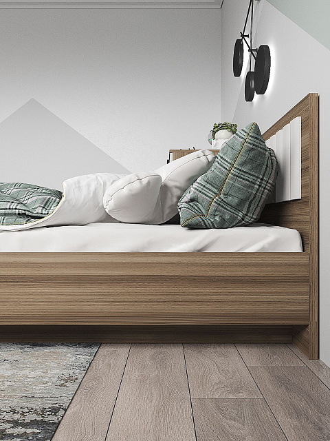 Кровать Роза 90x200см, белый скин. Фото 5