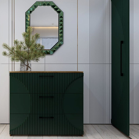 Спальня «Монтале» КМК 0966, дуб канзас/зеленый матовый. Фото 4