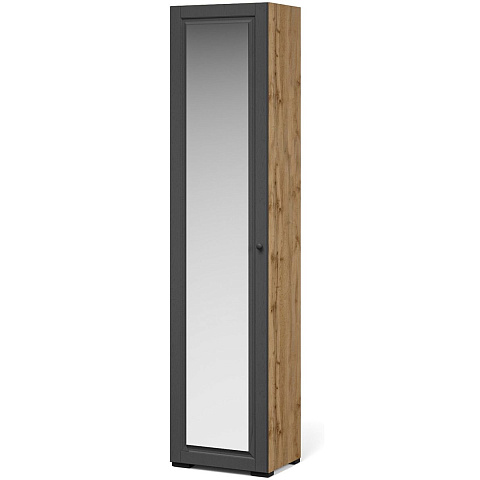 Шкаф «Лацио Сканди» 1д ЛВ (с зеркалом), Вотан/Сканди графит. Фото 1