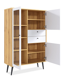 Шкаф с витриной Вега Саксония 94, белый матовый от магазина Мебельный дом