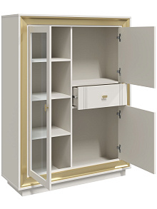 Шкаф с витриной «Прато» низкий, зефир/миндаль от магазина Мебельный дом