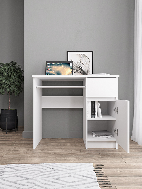 Стол Мори МС-1 правый, Белый. Фото 2