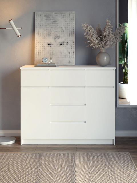 Комод Мори МК 1200.4, Белый. Фото 7