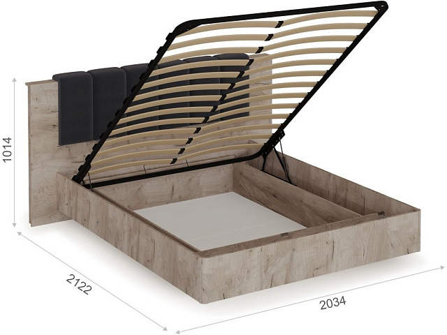 Кровать «Джулия» МИ 160*200 (подъемник), Крафт серый. Фото 2