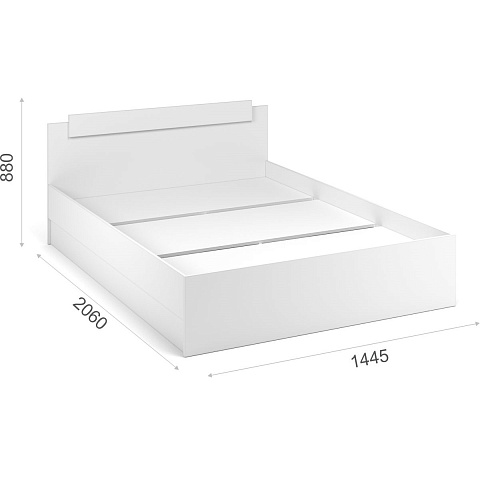 Кровать «Чикаго» 140 настил ЛДСП, белый. Фото 2