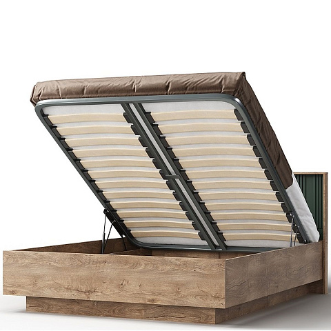 Спальня «Герта» КМК 0979, дуб канзас/зеленый матовый. Фото 3