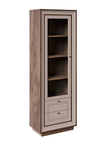 Шкаф с витриной «Прато», таксония шоколад/кофе с молоком от магазина Мебельный дом