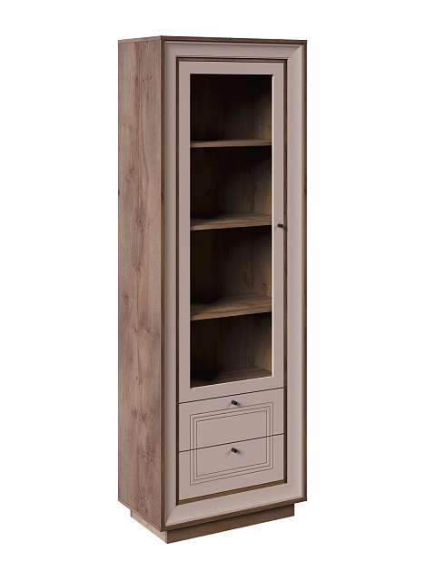 Шкаф с витриной «Прато», таксония шоколад/кофе с молоком. Фото 2