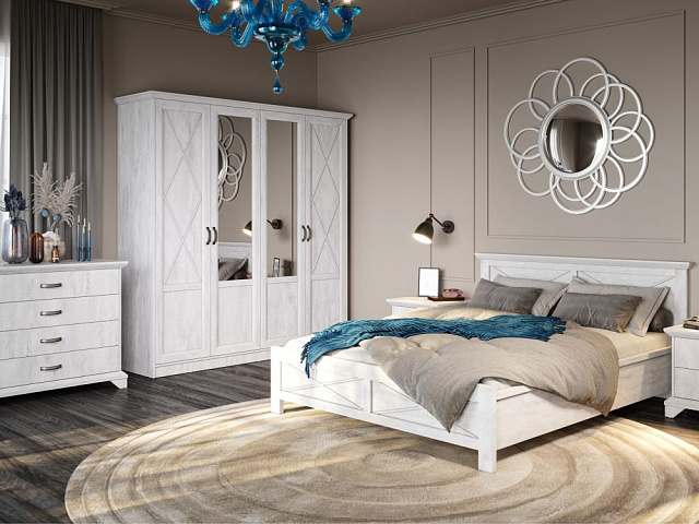 Кровать «Лорена» 160, Бетон Паин белый. Фото 5