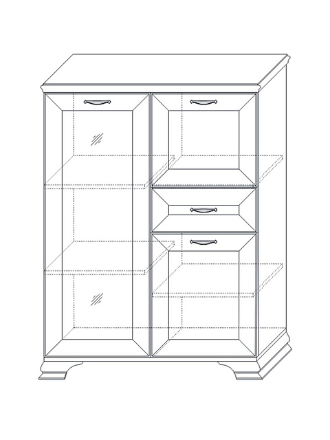 Шкаф Сиена низкий 1дв, бежевый. Фото 5