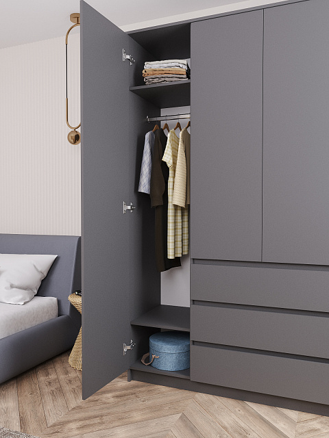 Шкаф Мори МШ 1600.1, Графит. Фото 5