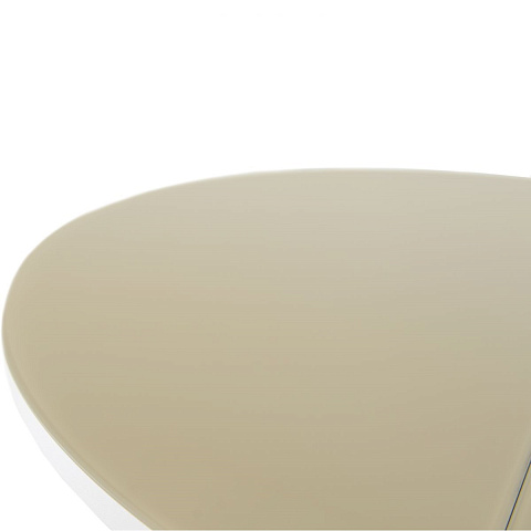 Стол «Ривьера» круг стекло капучино, белый прямые. Фото 8