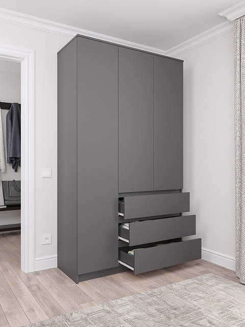 Шкаф Мори МШ 1200.1, Графит. Фото 4