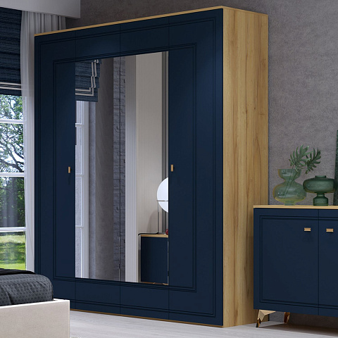 Комод Вега Сапфир 1000 с дверцами, темно-синий. Фото 4