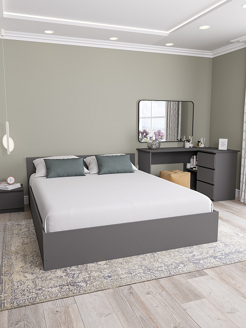 Кровать Мори КРМ 1600.1, Графит. Фото 2