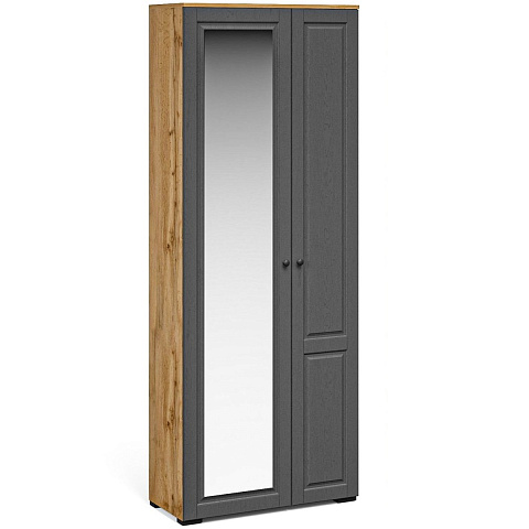 Шкаф «Лацио Сканди» 2д (с зеркалом), Вотан/Сканди графит. Фото 1