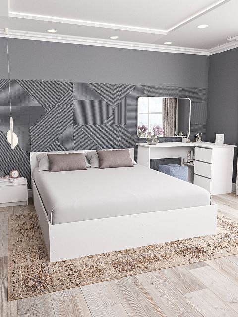 Кровать Мори КРМ 1600.1, Белый. Фото 2