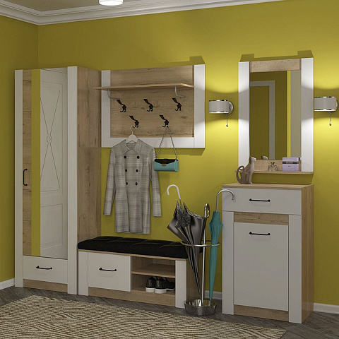 Шкаф-пенал «Ева 5» М3, Дуб Ирландский/Белый матовый. Фото 3